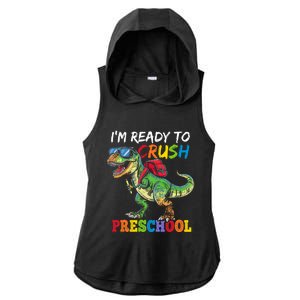 IM Ready To Crush Preschool Dinosaur 1st Day Of School Boy Ladies PosiCharge Tri-Blend Wicking Draft Hoodie Tank