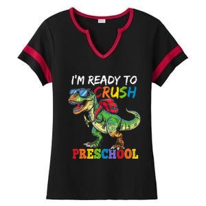 IM Ready To Crush Preschool Dinosaur 1st Day Of School Boy Ladies Halftime Notch Neck Tee