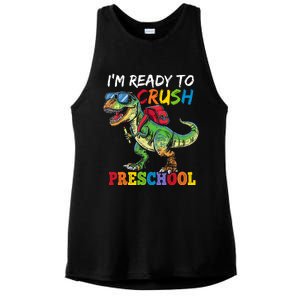 IM Ready To Crush Preschool Dinosaur 1st Day Of School Boy Ladies PosiCharge Tri-Blend Wicking Tank