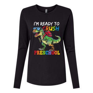 IM Ready To Crush Preschool Dinosaur 1st Day Of School Boy Womens Cotton Relaxed Long Sleeve T-Shirt