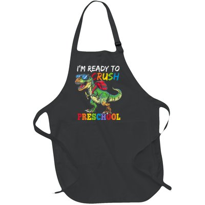 IM Ready To Crush Preschool Dinosaur 1st Day Of School Boy Full-Length Apron With Pockets