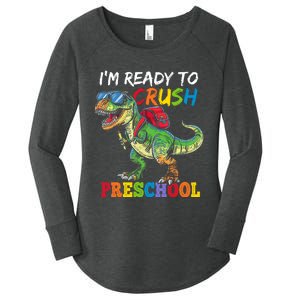 IM Ready To Crush Preschool Dinosaur 1st Day Of School Boy Women's Perfect Tri Tunic Long Sleeve Shirt