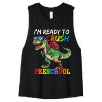 IM Ready To Crush Preschool Dinosaur 1st Day Of School Boy Women's Racerback Cropped Tank