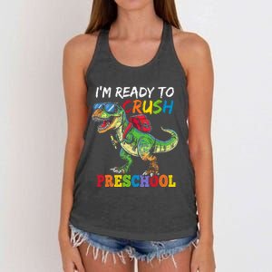 IM Ready To Crush Preschool Dinosaur 1st Day Of School Boy Women's Knotted Racerback Tank