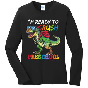 IM Ready To Crush Preschool Dinosaur 1st Day Of School Boy Ladies Long Sleeve Shirt