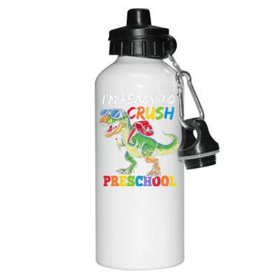 IM Ready To Crush Preschool Dinosaur 1st Day Of School Boy Aluminum Water Bottle