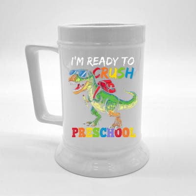 IM Ready To Crush Preschool Dinosaur 1st Day Of School Boy Beer Stein