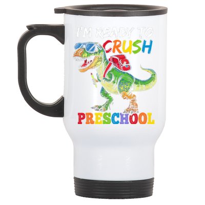 IM Ready To Crush Preschool Dinosaur 1st Day Of School Boy Stainless Steel Travel Mug