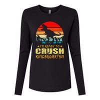 Im Ready To Crush Kindergarten TRex Dinosaur Back To School Womens Cotton Relaxed Long Sleeve T-Shirt