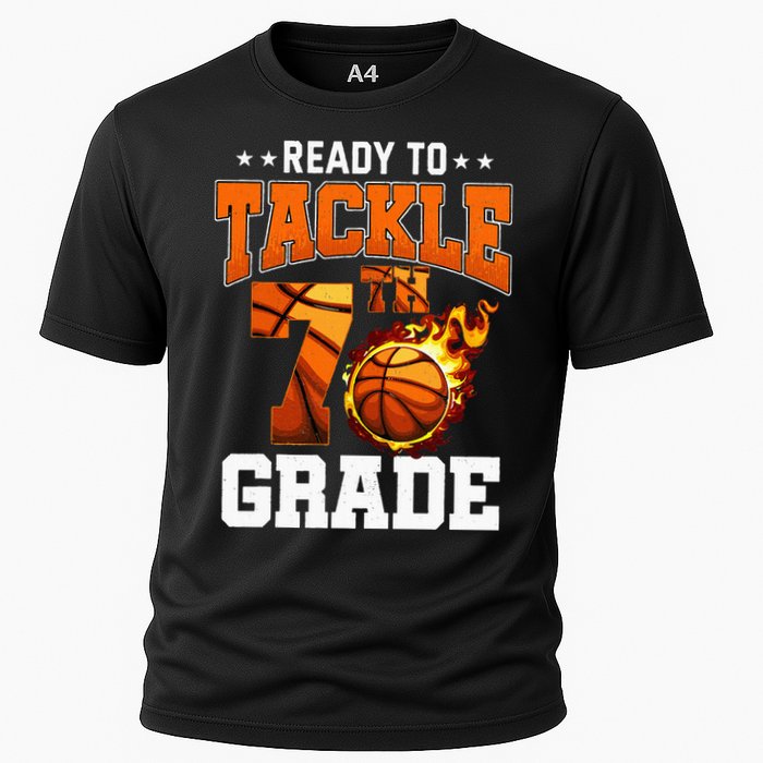 Im Ready To Tackle 7th Grade Basketball Back To School Cooling Performance Crew T-Shirt