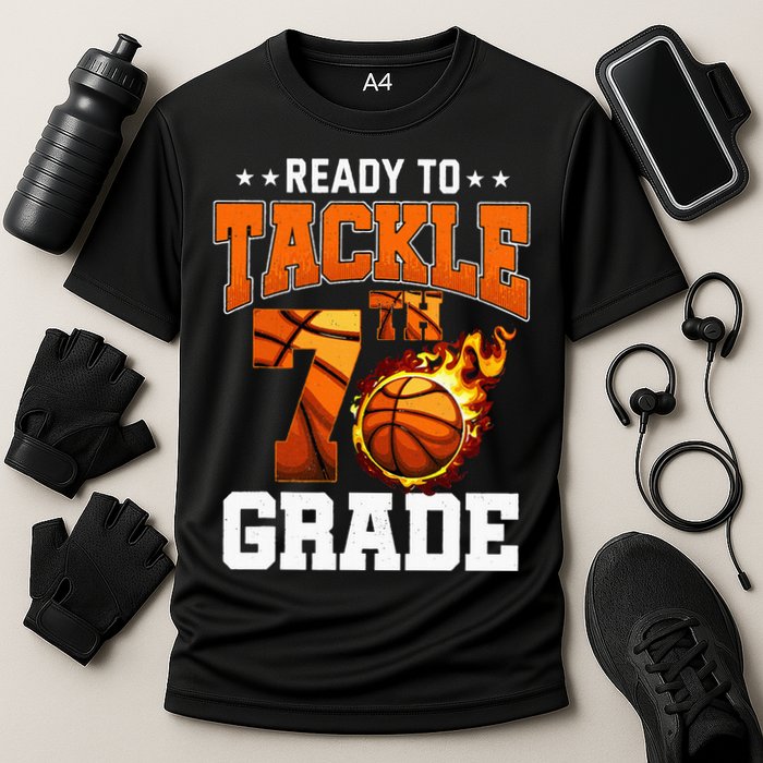 Im Ready To Tackle 7th Grade Basketball Back To School Cooling Performance Crew T-Shirt