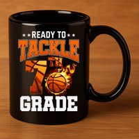Im Ready To Tackle 7th Grade Basketball Back To School 11oz C Handle Ceramic Mug