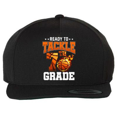 Im Ready To Tackle 7th Grade Basketball Back To School Wool Snapback Cap