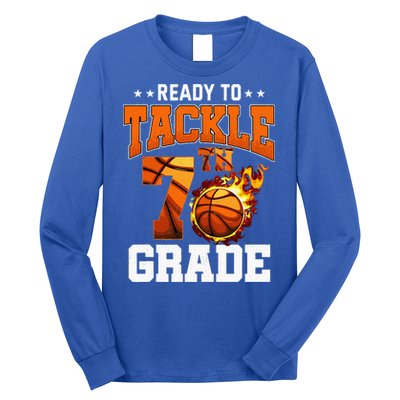 Im Ready To Tackle 7th Grade Basketball Back To School Long Sleeve Shirt