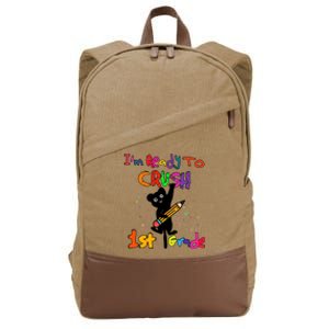 Im Ready To Crush 1St Grade First Grade Cat Cute Gift Cotton Canvas Backpack