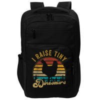 I Raise Tiny Dinosaurs Vintage Retro 70S Chicken Silhouette Impact Tech Backpack