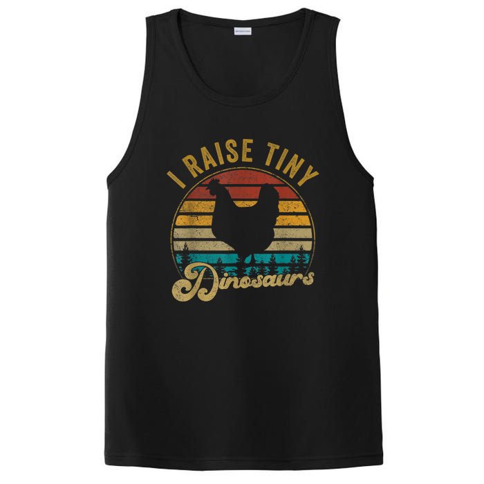 I Raise Tiny Dinosaurs Vintage Retro 70S Chicken Silhouette PosiCharge Competitor Tank