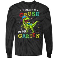 IM Ready To Crush Kindergarten Dinosaur 1st Day Of School Gift Tie-Dye Long Sleeve Shirt