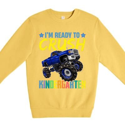 I'm Ready To Crush Kindergarten Monster Truck Back To School Premium Crewneck Sweatshirt