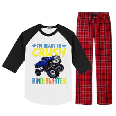 I'm Ready To Crush Kindergarten Monster Truck Back To School Raglan Sleeve Pajama Set