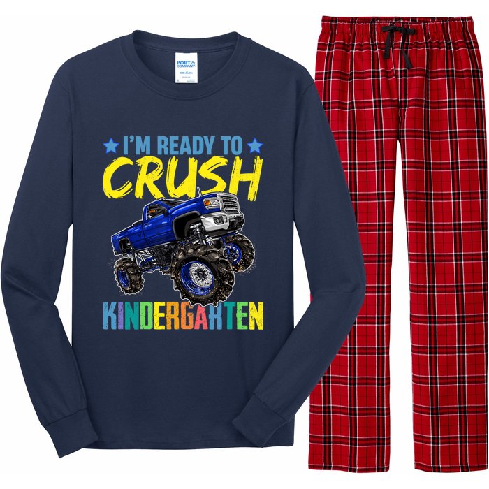 I'm Ready To Crush Kindergarten Monster Truck Back To School Long Sleeve Pajama Set