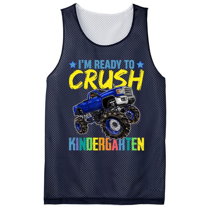 I'm Ready To Crush Kindergarten Monster Truck Back To School Mesh Reversible Basketball Jersey Tank