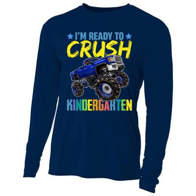 I'm Ready To Crush Kindergarten Monster Truck Back To School Cooling Performance Long Sleeve Crew