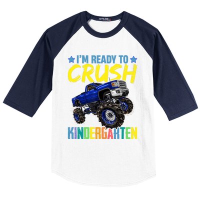 I'm Ready To Crush Kindergarten Monster Truck Back To School Baseball Sleeve Shirt