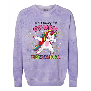 I’M Ready To Crush Preschool Cute Dabbing Unicorn Gift Colorblast Crewneck Sweatshirt