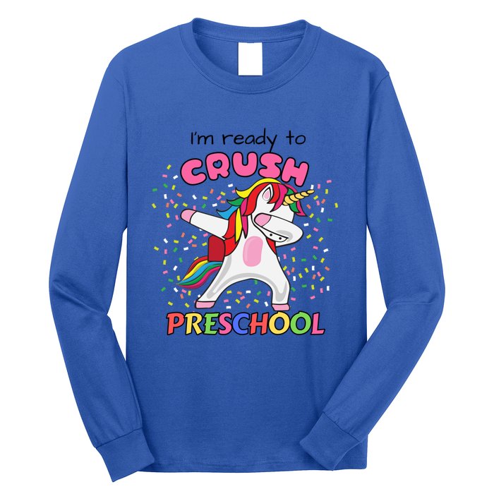 I’M Ready To Crush Preschool Cute Dabbing Unicorn Gift Long Sleeve Shirt