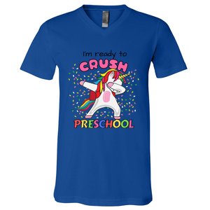 I’M Ready To Crush Preschool Cute Dabbing Unicorn Gift V-Neck T-Shirt