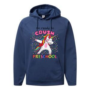 I’M Ready To Crush Preschool Cute Dabbing Unicorn Gift Performance Fleece Hoodie