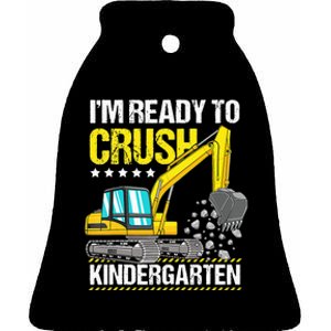 Im Ready To Crush Kindergarten Construction Vehicle Ceramic Bell Ornament