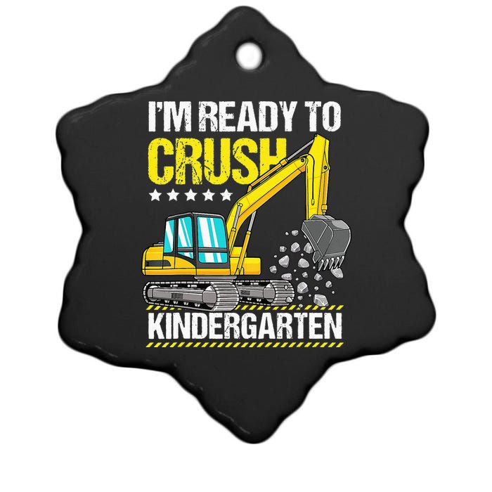 Im Ready To Crush Kindergarten Construction Vehicle Ceramic Star Ornament