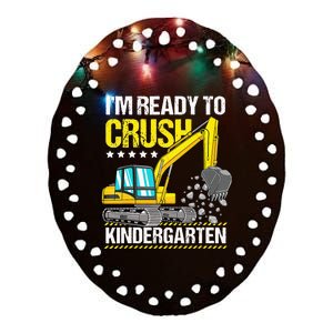 Im Ready To Crush Kindergarten Construction Vehicle Ceramic Oval Ornament