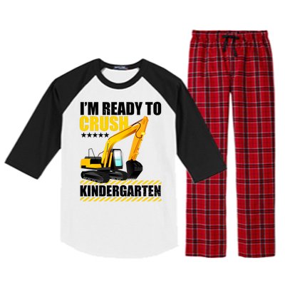 I'm Ready To Crush Kindergarten Bulldozer Back To School Raglan Sleeve Pajama Set