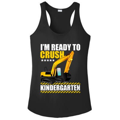 I'm Ready To Crush Kindergarten Bulldozer Back To School Ladies PosiCharge Competitor Racerback Tank