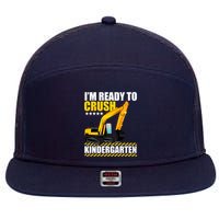I'm Ready To Crush Kindergarten Bulldozer Back To School 7 Panel Mesh Trucker Snapback Hat