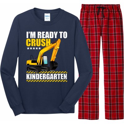 I'm Ready To Crush Kindergarten Bulldozer Back To School Long Sleeve Pajama Set