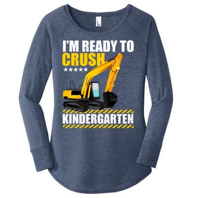 I'm Ready To Crush Kindergarten Bulldozer Back To School Women's Perfect Tri Tunic Long Sleeve Shirt