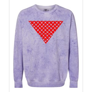 Inverted Red Triangle With Patterns  Colorblast Crewneck Sweatshirt