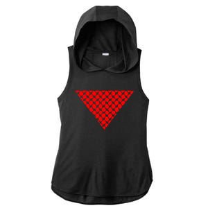 Inverted Red Triangle With Patterns  Ladies PosiCharge Tri-Blend Wicking Draft Hoodie Tank