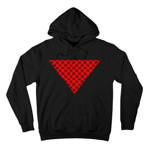 Inverted Red Triangle With Patterns  Hoodie