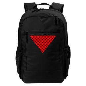 Inverted Red Triangle With Patterns  Daily Commute Backpack