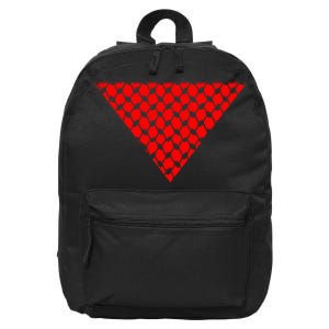 Inverted Red Triangle With Patterns  16 in Basic Backpack