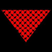 Inverted Red Triangle With Patterns  Poster