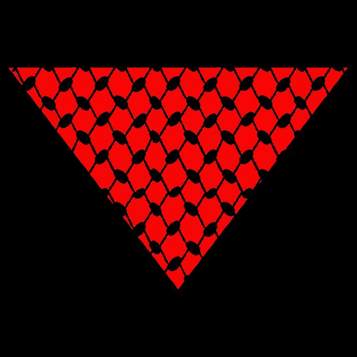 Inverted Red Triangle With Patterns  Poster