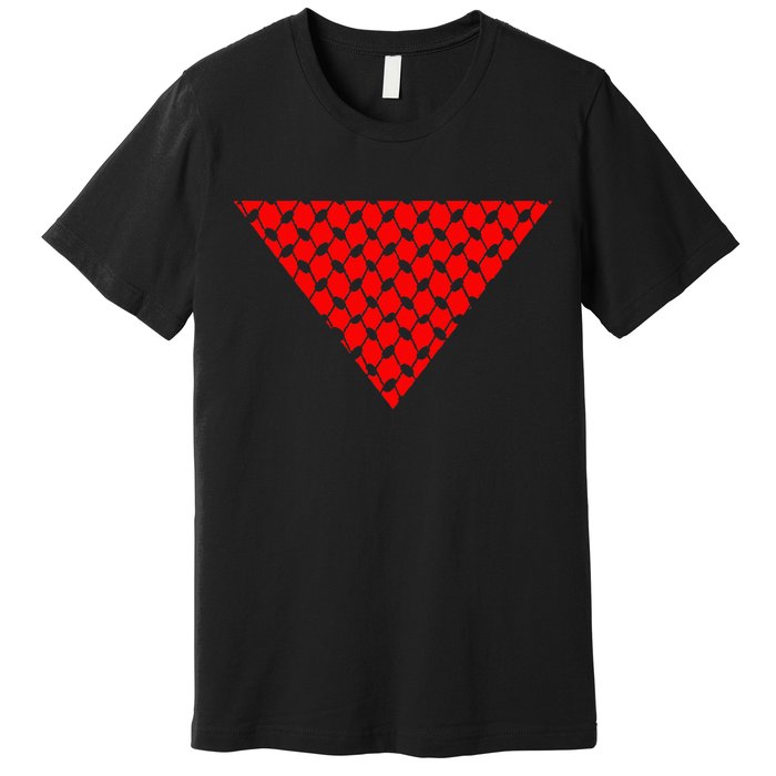 Inverted Red Triangle With Patterns  Premium T-Shirt