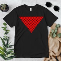 Inverted Red Triangle With Patterns  Premium T-Shirt