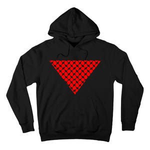 Inverted Red Triangle With Patterns  Tall Hoodie